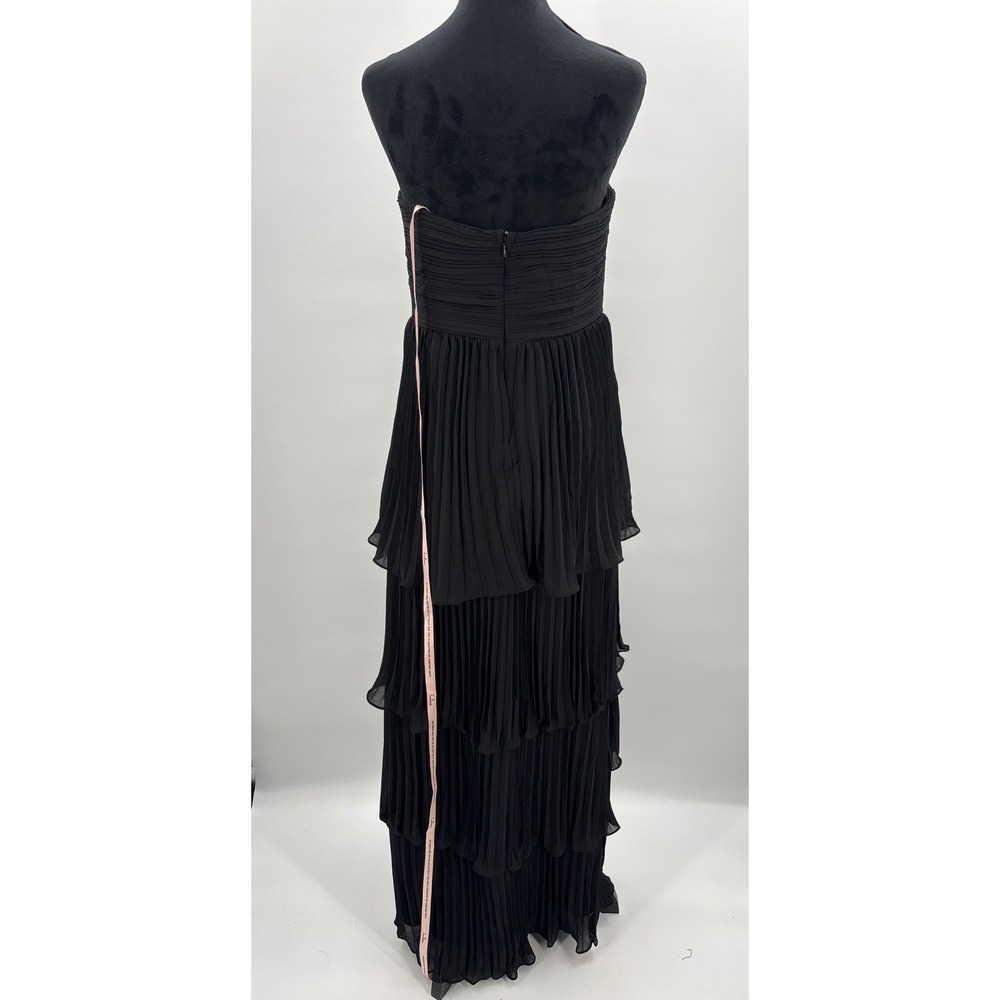 Lulus Seriously Sensational Black Strapless Tiered Pleated Maxi Dress Size L - Picture 8 of 14